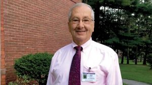Ernest Labbe, a "Swab Squad" volunteer for the Memory and Aging Program at Butler Hospital in Providence, Rhode Island.